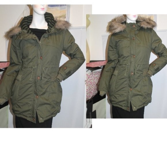 New w Tag Army Green Utility Jacket Coat - Picture 2 of 7